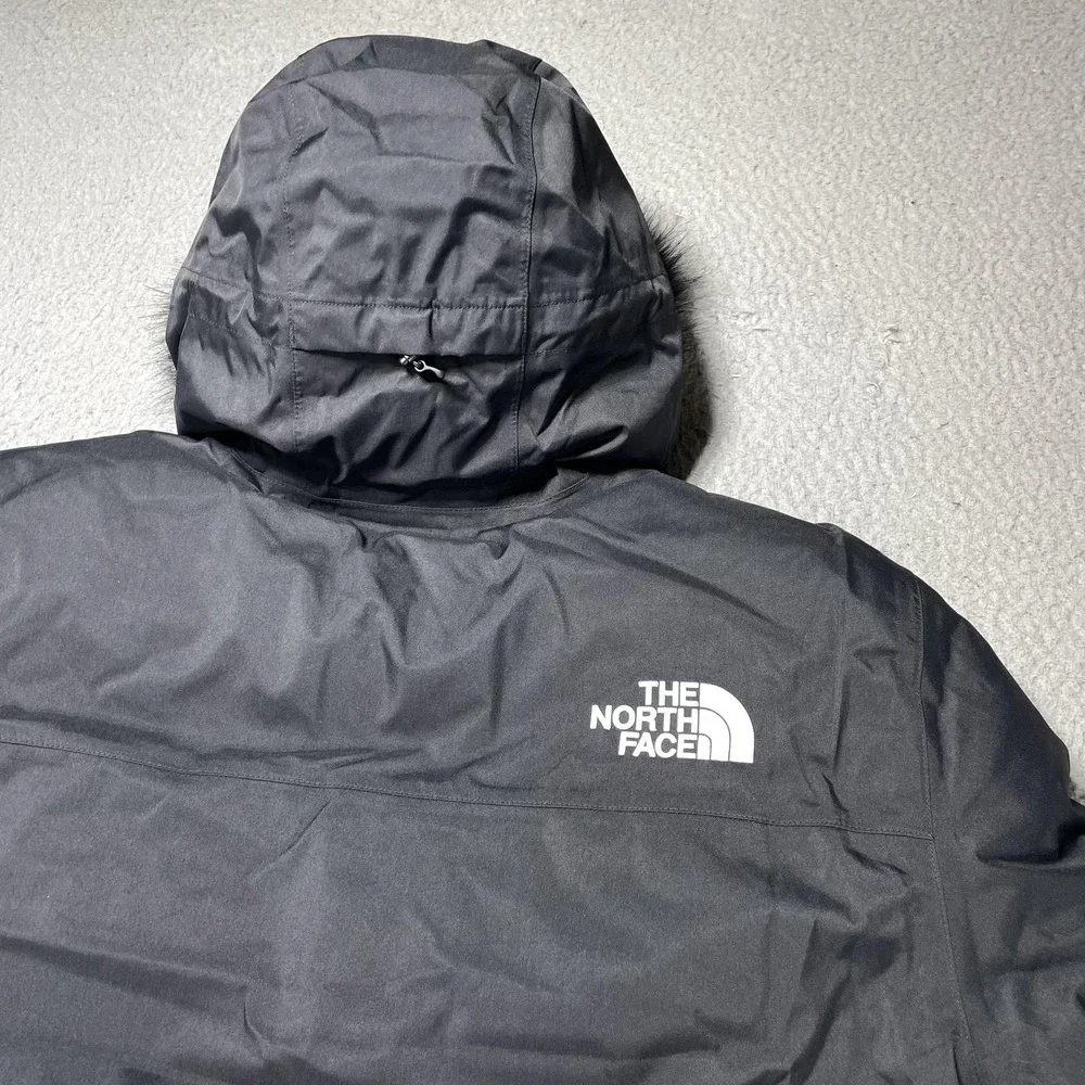 The North Face Coat Mens‎ Large Black Bedford Down Parka DryVent Faux Fur Hood